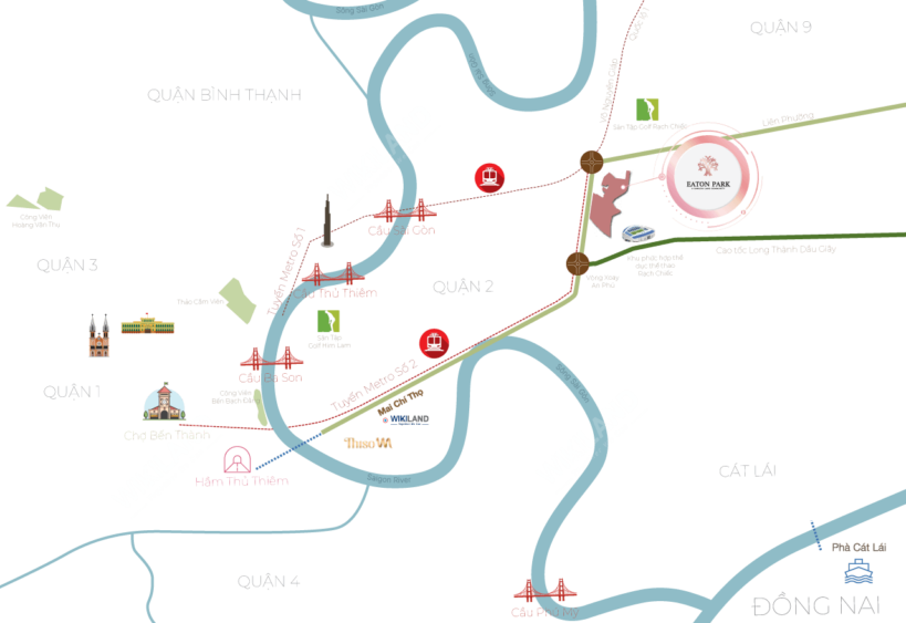 Vị trí Eaton Park – tọa độ vàng giữa lòng Thành Phố Sầm Uất.